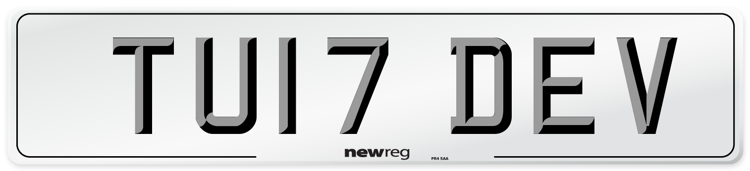 TU17 DEV Number Plate from New Reg